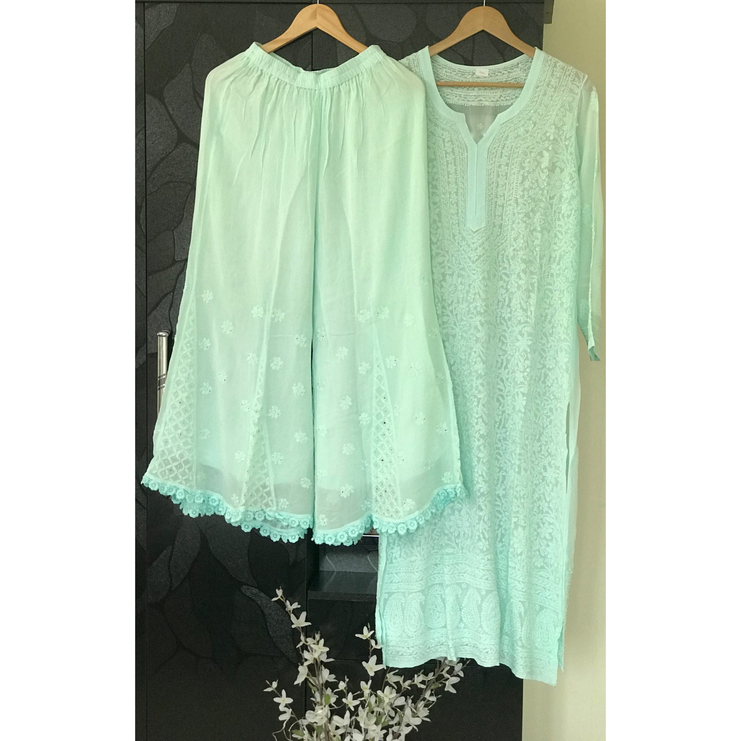 Resham Georgette Kurta Palazzo Set