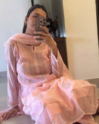 Pink Mulmul Suit Set