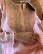 Pink Mulmul Suit Set